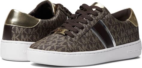 michael kors irving leather and logo stripe sneaker|Irving Logo and Metallic Leather Stripe Sneaker .